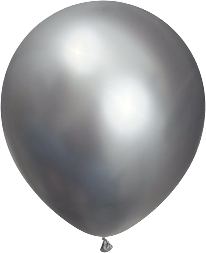 Silver Balloons 50 Pack, 12 Inch Metallic Silver Balloons For Birthdays, Weddings, Baby Showers, Holidays