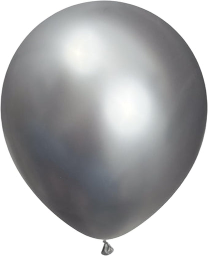 Silver Balloons 50 Pack, 12 Inch Metallic Silver Balloons For Birthdays, Weddings, Baby Showers, Holidays