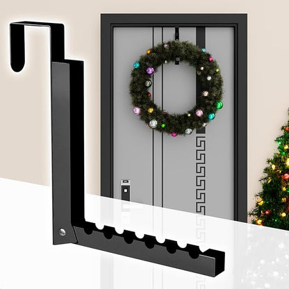 Over The Door Hanger Folding Clothes Drying Rack, Folding Hanging Coat Rack for Indoor Laundry Room Compact Small Space Foldable Portable Clothing Hanger Hook Collapsible- 4 Pack （Black）