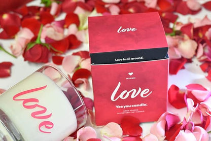 Love, Bergamot, Wine, Orange, Vanilla, Lillies & Musk, Highly-Scented, Inspirational Soy Candle, Made in USA, Pure Essential Oils, Aromatherapy, 9.5 oz