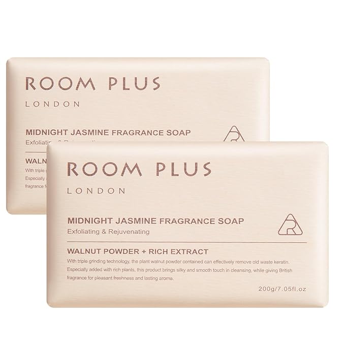 YESUN Fragrance Bar Soap,Jasmine-Walnut powder exfoliates,Big Brick of Bath Soap(pack of 2,14ounce) ROOMPLUS-PLANT SOAP, Moisturizing,Gentle cleaning body wash,Triple-Milled Solid Soap -Natural soap