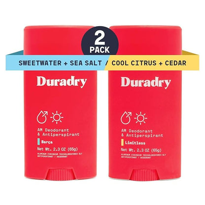 Clinical-Strength Antiperspirant Deodorant for Women and Men - Clean formula with Natural Ingredients, Odor, and Excessive Sweat protection for Armpits - Sweatwater + Sea Salt/Cool Citrus + Cedar
