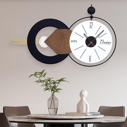 35x20 Inch Battery Operated Large Wall Clock for Living Room Decor - Modern Decorative Clocks Abstract Art for Home, Dining Room, Bedroom, Kitchen, Office