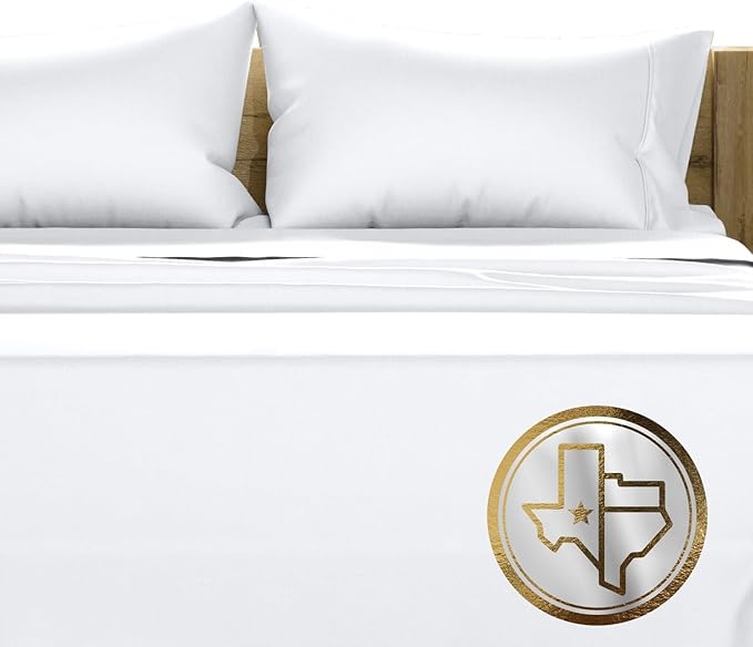 TEXAS LINEN CO. 100% Egyptian Cotton King White Sheet Set - 1000 Thread Count 4 PC Cotton Sheets for King Size Bed, Soft & Cooling Extra Long Staple Luxury Hotel Sheets - Fits Upto 18” Deep Pocket