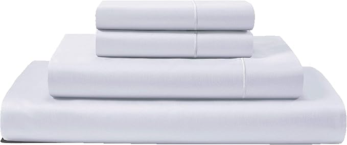 100% Egyptian Cotton Sheets Split King Size Sheets Set with Fully Elasticated Fitted Sheet & Pillowcase Sets, 800 TC Hotel Collection No Pill Soft Breathable Luxury White Bedding