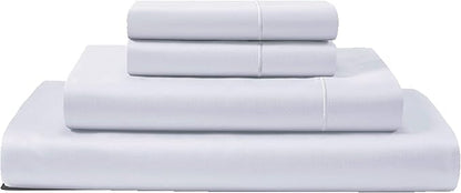 100% Egyptian Cotton Sheets Split King Size Sheets Set with Fully Elasticated Fitted Sheet & Pillowcase Sets, 800 TC Hotel Collection No Pill Soft Breathable Luxury White Bedding