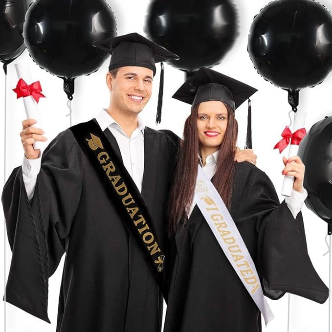 TONIFUL 30Pcs 18 Inch Large Black Round Shape Foil Balloons Big Black Circle Helium Mylar Ballons for New Year Halloween Chrismas Birthday Wedding Baby Shower Anniversary Engagement Party