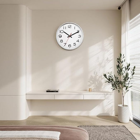 NUOVO 14Inch Wall Clock Number Quartz Large Decorative Wall Clock Quiet Wall Clocks Home Office Decor
