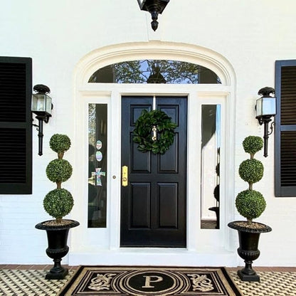 Bornbridge 4' Boxwood Ball Tree - Lifelike Artificial Outdoor Plant, UV and Water Resistant, Enhances Patio or Porch Decor