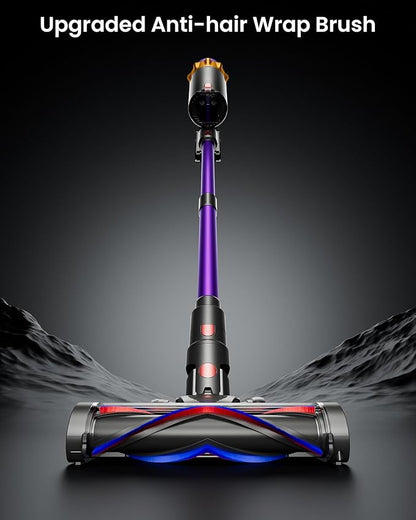Cordless Vacuum Cleaner, 580W 48KPA 70 Mins Vacuum Cleaners for Home, Self-Standing Cordless Vacuum with Charging Dock Station, LED Display, Upgraded Anti-Tangle Stick Vacuum for Pet Hair/Carpet/Floor