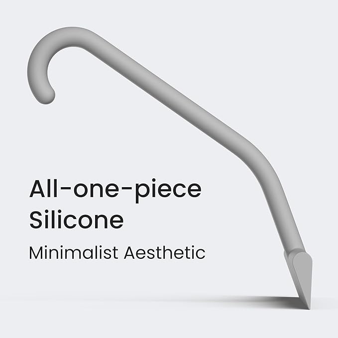 JustHang Shower Squeegee for Glass Doors, All-One-Piece Silicone with Built-in Hook Design for Easy Hanging and Cleaning, 10 Inch Gray