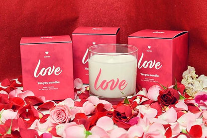 Love, Bergamot, Wine, Orange, Vanilla, Lillies & Musk, Highly-Scented, Inspirational Soy Candle, Made in USA, Pure Essential Oils, Aromatherapy, 9.5 oz