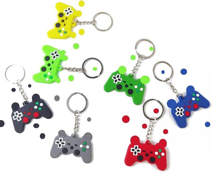 NSBELL 42PCS Video Game Controller Keychains Game Controller Handle Key Ring Video Game Keychain Pendant for Video Game Party Favors Birthday Baby Shower Child Present