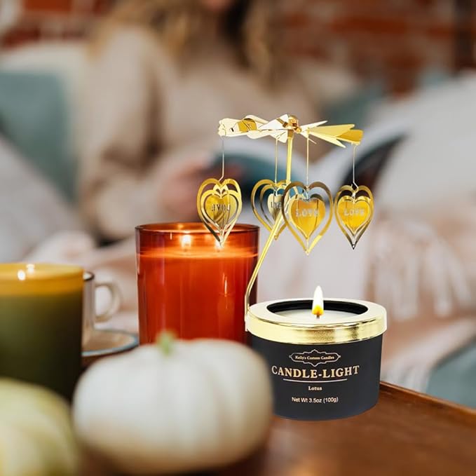 Kelly's Custom Candles Gifts for Women,Her,Funny Gifts for Her,Unique Birthday Candle Gift for Mom and Wife,Birthday,Rotating Scented Candles(Love).