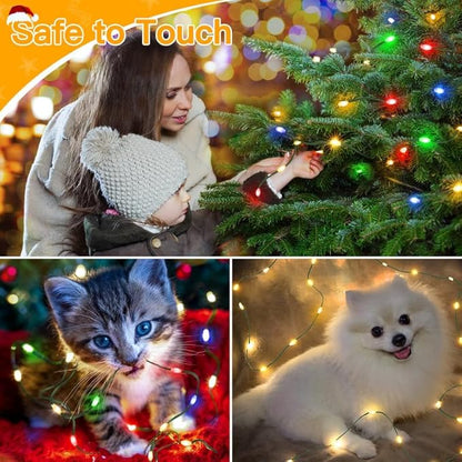 Ollny Christmas Lights 262 FT 800 LED IP67 Waterproof, Color Changing Christmas Lights Outdoor with Remote, 11 Modes Dimmable Timer Warm White to Multicolored Changeable String Lights for House Decor