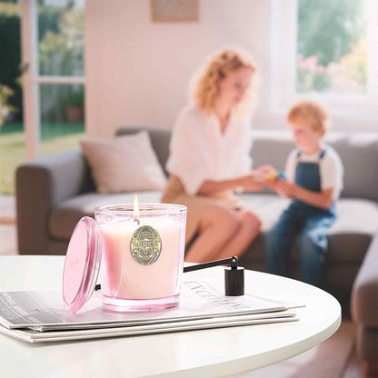 M&SENSE Natural Soy Candle | Jasmine & Pink | 9.2 oz, 50H Burn Time | Luxury Scented Candle for Relaxation, Gifting, Home Décor | Ideal for Bedroom, Office, Party Ambiance