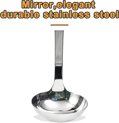 FJNATINH Stainless Steel Wok Spatula and Ladle Tool, Mirror Polished Cooking Utensils Set Metal Wok Accessories with Wooden Handle,Easy to Clean Kitchen Utensils,Sliver