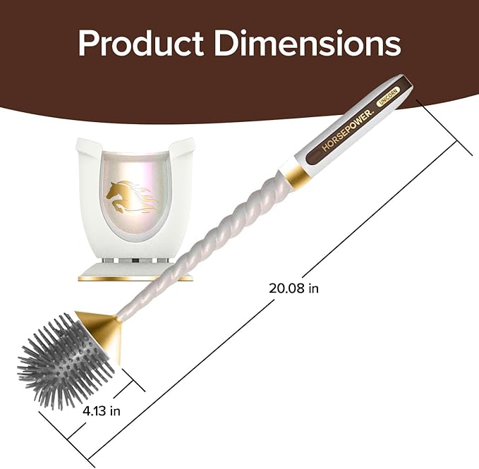 Horsepower Unicorn, AS-SEEN-ON-TV, Motorized Toilet Brush, Powerful Spinning Action (Unicorn Gold)