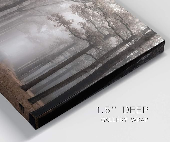 Wexford Home Home Decor Landscape Canvas Wall Art Abstract Floral Painting Modern Pictures Artwork Decoration for Living Room Kitchen Bathroom Office, Ready to Hang, misty road, 32x48