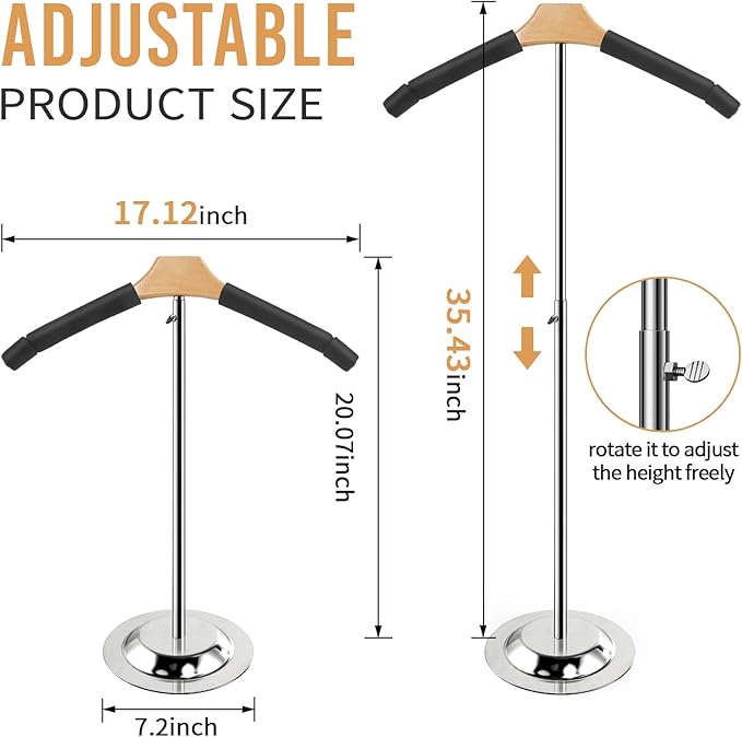 20-35 Inch Height Adjustable Shirt Display Stand, T Shirt Display Stand for Vendors, Mannequin Torso for Clothing Dress Garment Coat Retail (Black, 6 Pcs)