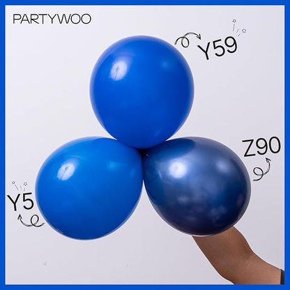 PartyWoo Royal Blue Balloons 50 pcs 12 Inch Matte Latex Helium Balloons for Graduation Baby Shower 4th of July Independence Day Gender Reveal Under the Sea New Born Birthday Party Decorations Blue-Y5