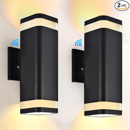 LED Outdoor Wall Sconce, Dusk to Dawn Outdoor Lighting Fixture, Modern Up Down Porch Lights ETL Listed, Aluminum Exterior Wall Lights for Garage Door,House,Patio 2 Pack