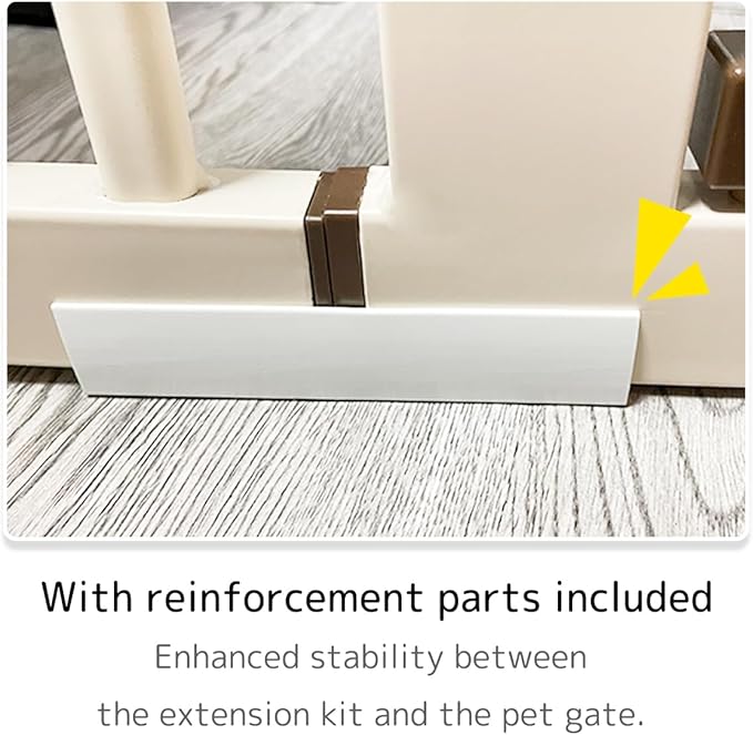 Lumizone Extra Tall Pet Gate 55.12" High Pressure Mounted 4.13" Wide Extension kit 1.37" Gap (4.13" W, Cream White)