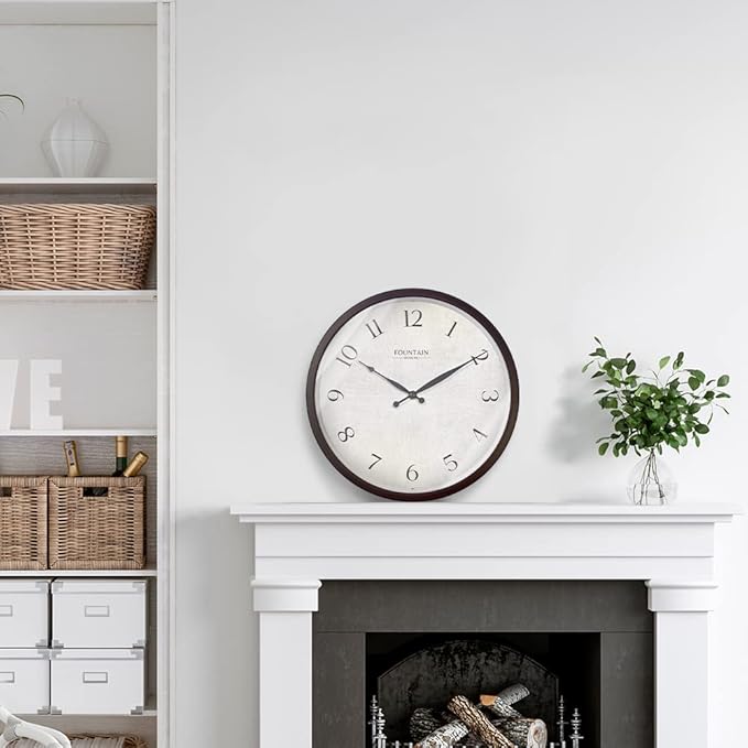 12 Inch Modern Farmhouse Wall Clock, No Ticking Silent Clock, Vintage Oil Rubbed Bronze Black