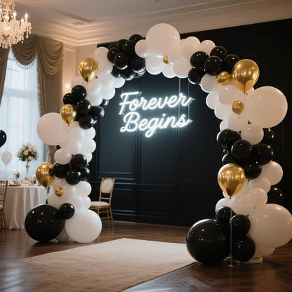 Black Balloons 100 Pack,12 Inch Matte Black Latex Helium-Ready Garland for Birthdays Weddings Baby Showers Graduations Elegant Arch Decorations
