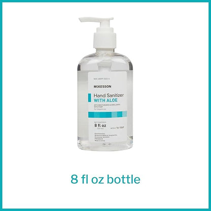 McKesson Hand Sanitizer Pump with Aloe, 8 oz [Pack of 24] Bulk, 62% Ethyl Alcohol
