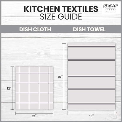 AMOUR INFINI Cotton Kitchen Dish Cloths Set of 8 – Highly Absorbent, Super Soft Premium Terry Cleaning Cloth (12"x12" Inch) Premium Dishcloths for Washing Dishes (Rust)