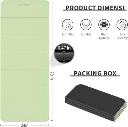 7-Fold Yoga Mat 70"x24" - 1/2 Inch Thick Folding Exercise Mat, Compact Non-Slip TPE Mat for Travel, Storage, Yoga & Home Gym, Lightweight & Portable