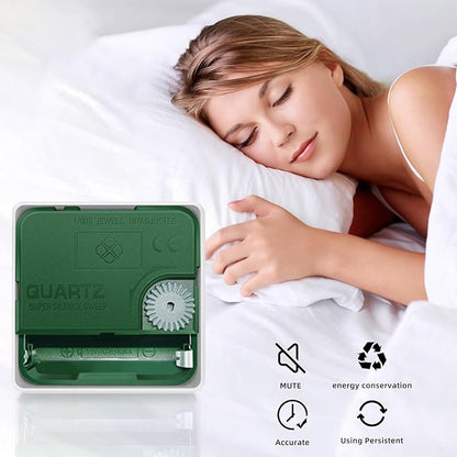 Wall Clock, 11 Inch Large Dial Non-Ticking Silent Battery Operated Quality Analog, Ultra-Quiet Movement Quartz, Timeless Stylish Clock, Ideal Modern Home, Office Décor (Gold)