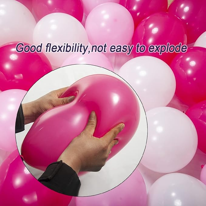 300 Pack Pink and White Balloons 12 inch White Hot Pink Latex Party Balloon Bulk for Various Party Events Decorations