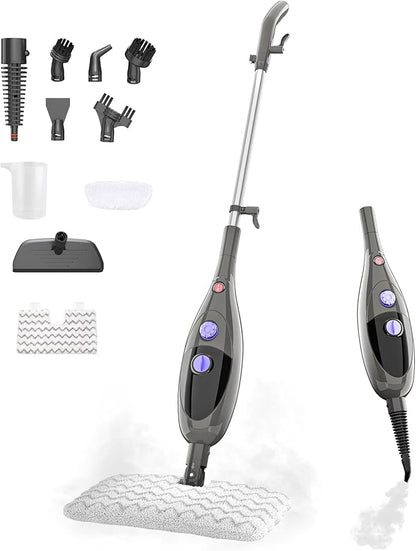 12 in 1 Steam Mop,Detachable Handheld Steam Cleaner for Hardwood Floors, Tile, Carpet, Clothes, Windows & Furniture, Lightweight Floor Steamer with 15S Fast Heat-Up & Adjustable Steam