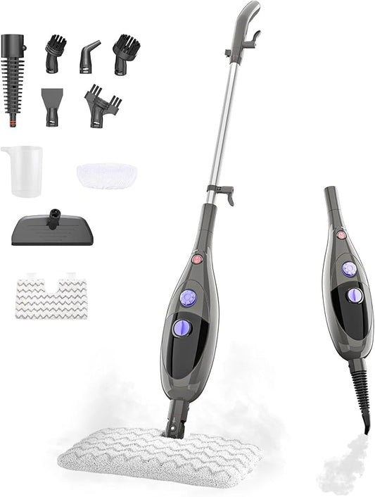12 in 1 Steam Mop,Detachable Handheld Steam Cleaner for Hardwood Floors, Tile, Carpet, Clothes, Windows & Furniture, Lightweight Floor Steamer with 15S Fast Heat-Up & Adjustable Steam