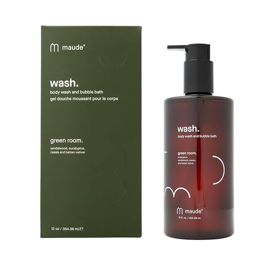 MAUDE Wash - pH Balanced Moisturizing Body Wash - Sandalwood & Eucalyptus Body Soap & Bubble Bath - With Smoothing Niacinamide & Aloe - Gentle Everyday Shower Gel & Relaxing Bath Soap - No.3 (12 oz)