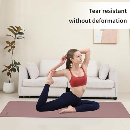 HAHE Yoga Mat Thick (8MM,1/3"), Eco-Friendly POE Non Slip Yoga Mat, High Rebound & Shock Absorption, Anti-Tear & Sweat-Resistant for Yoga, Fitness, Home, Workouts, Large Pilates Mats 72"x24" with Carrying Strap