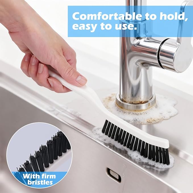 Cleaning Brush Set for Household Use, Scrub Brush, Bathroom Cleaning Brushes, Crevice Cleaning Brush for Bathroom, Floor, Tub, Shower and Kitchen Surface (4 PCS)