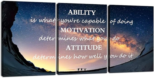 Large Size Successful Motivational Picture Canvas Wall Art Decor Print Office Decor Inspiring Framed Prints Inspirational Entrepreneurship Poster Modern Success Quotes for Living Room
