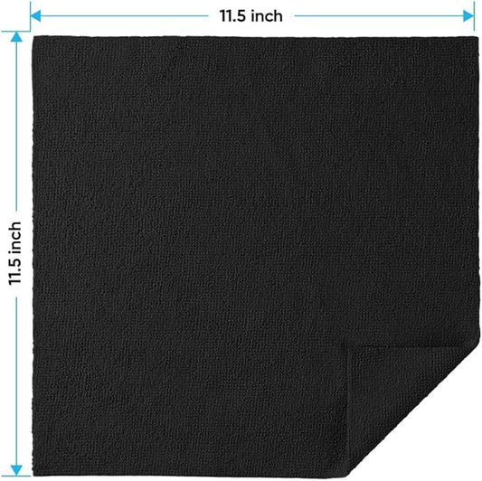 HOMEXCEL Microfiber Cleaning Cloths 10 Pack, Highly Absorbent Black Microfiber Towels, Lint & Scratch-Free Multi-Color Cleaning Rags for House, Kitchen and Car 11.5 x 11.5 inch