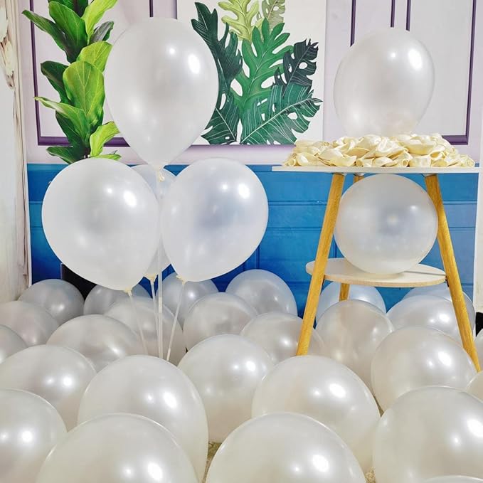 300 Pack White Pearl Balloons 12 inch Pearl White Latex Party Balloon Bulk for Various Party Events Decorations