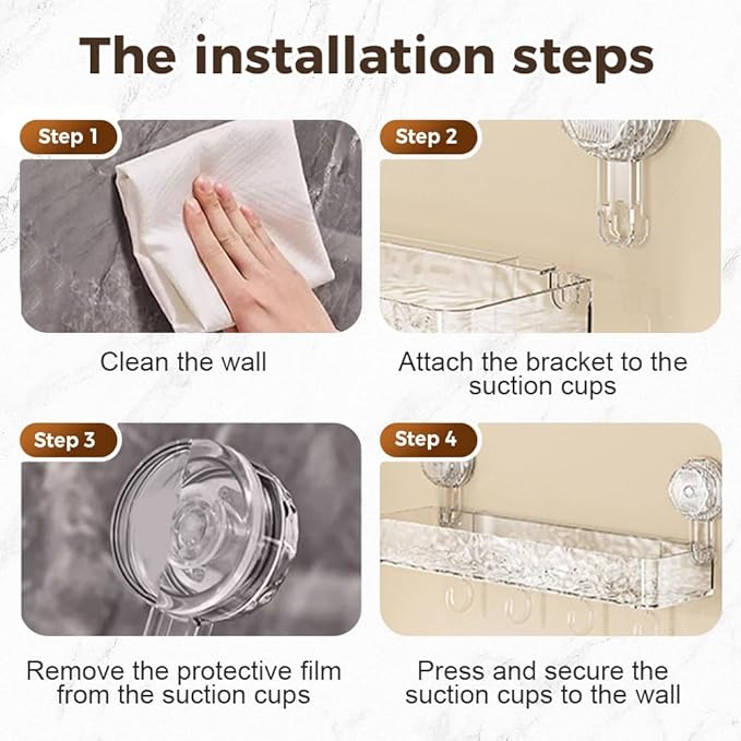 Corrugated Suction Cup Storage Holder, 2026 New Movable Shower Shelf Suction Cup,Shower Caddy Large Capacity Bathroom Organizer,No-Drill Wall-Mounted Storage Shelf (Gray)