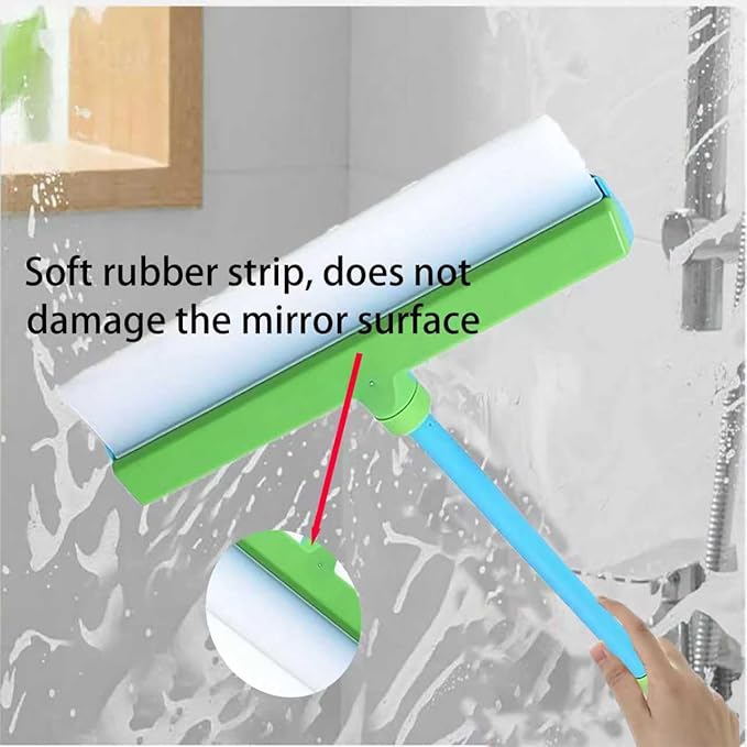 Aquaswipe Window Squeegee，Silicone Window Squeegee Kit，Shower Squeegee for Glass Doors,Aqua Blade Window Cleaning Kit, for Home Shower Car Windshield(1 Set)（Blue-White）