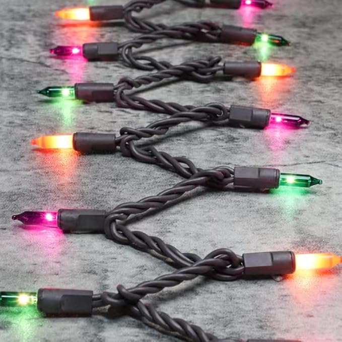 Brown Wire, Multicolor Incandescent Bulb 300 Mini String Lights for Indoor Halloween Tree Home Party Festival Decoration