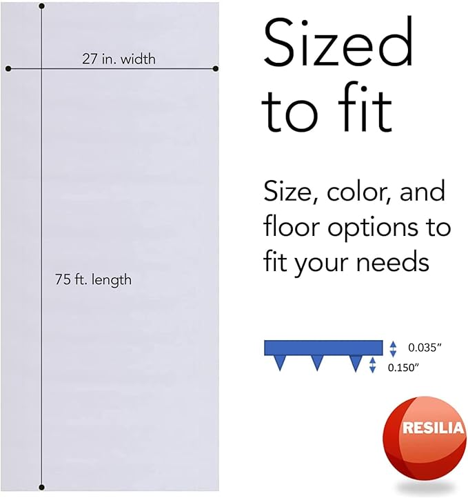 RESILIA Deep-Pile Carpet Runner - Plastic Vinyl Carpet & Rug Protector, Waterproof Clear Vinyl Floor Runners, 27 Inches Wide x 75 Feet Long, Made in The USA