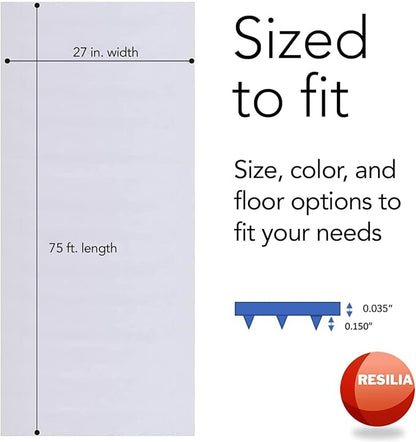 RESILIA Deep-Pile Carpet Runner - Plastic Vinyl Carpet & Rug Protector, Waterproof Clear Vinyl Floor Runners, 27 Inches Wide x 75 Feet Long, Made in The USA