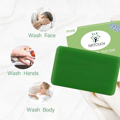 Antifungal Soap, Upgrade Natural Tea Tree Oil Body Soap Bar, Help Jock Itch, Ringworm, Athlete's Foot, Body Odor, Skin Irritations With Natural Tea Tree Oil, Eucalyptus Oil, and Lavender Oil