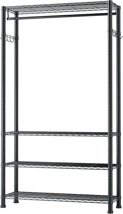 VEVOR Clothing Garment Rack, Heavy Duty Closet Wardrobe, Adjustable Tiers Clothes Racks with Steel Frame, for Bedroom, Clothing Store, Hallway