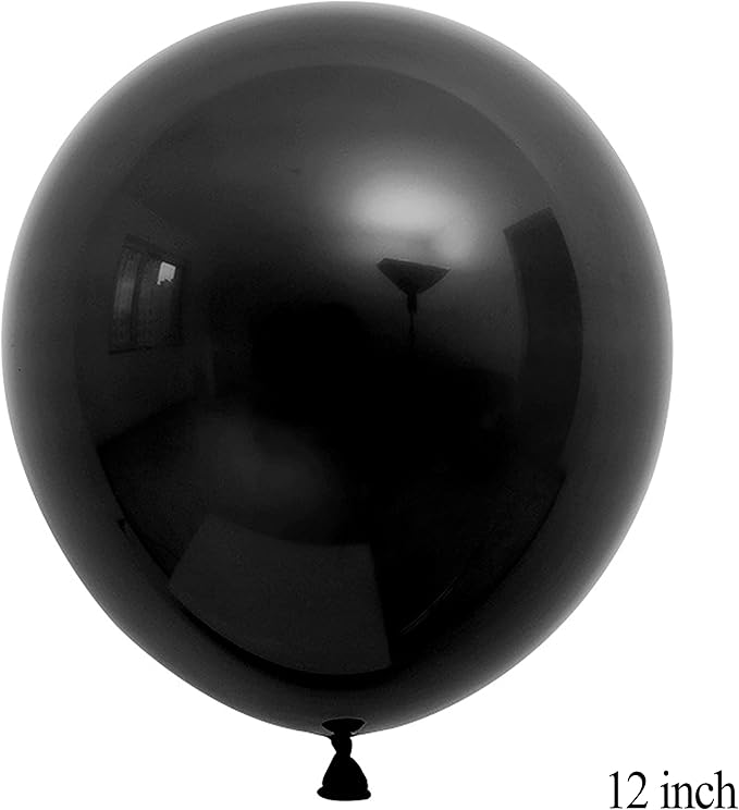 Black Balloons for Halloween Decoration 12inch 100pcs Black Latex Balloons for Brthday Party Decoration